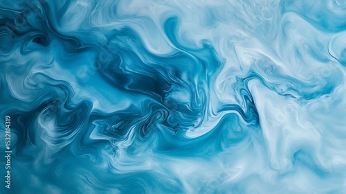 Abstract swirls of vibrant blue and white create a captivating fluid texture, reminiscent of water currents