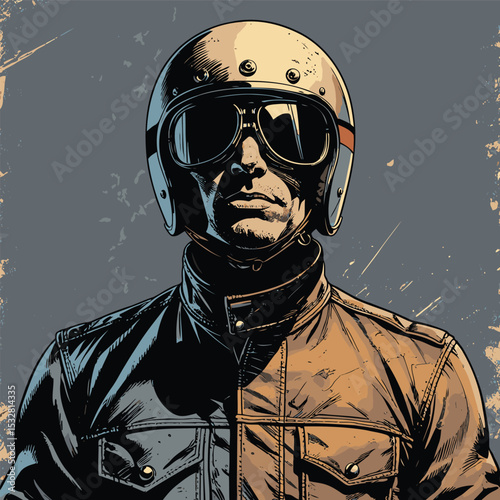 male biker vector illustration for graphic design