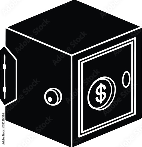 bank safe with dollar symbol