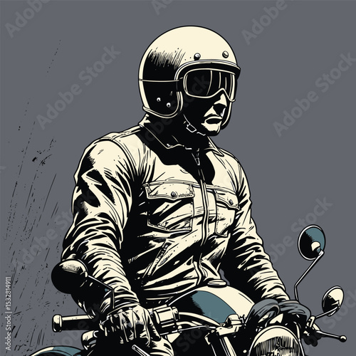 male biker vector illustration for graphic design
