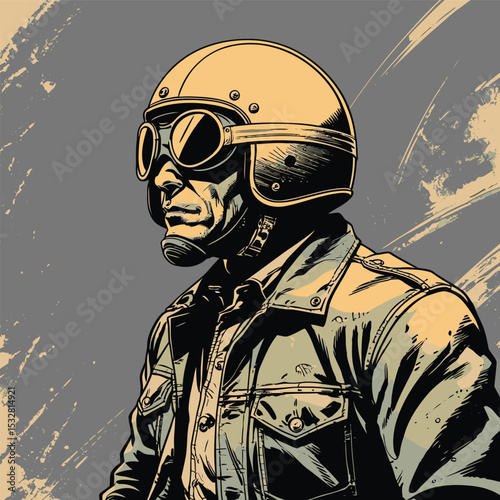 male biker vector illustration for graphic design