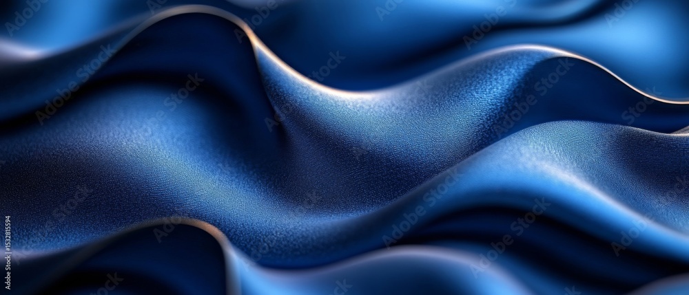 Obraz premium Abstract Blue Silk Drape Luxurious Texture Background