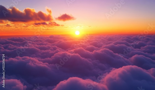Vibrant Abstract Watercolor Background of a Sunset Sky