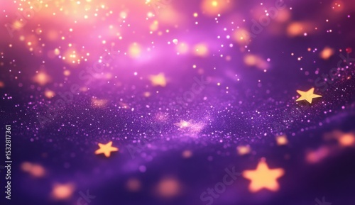 Glittery Pink Background with Rays of Light and Stars