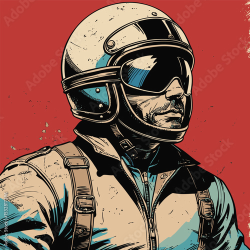 male biker vector illustration for graphic design