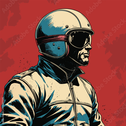 male biker vector illustration for graphic design