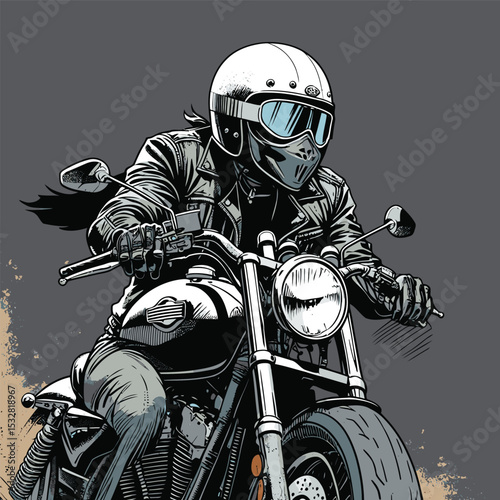 male biker vector illustration for graphic design