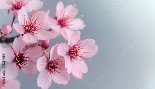 Backdrop photo of a blossoming tree branch in a summer setting