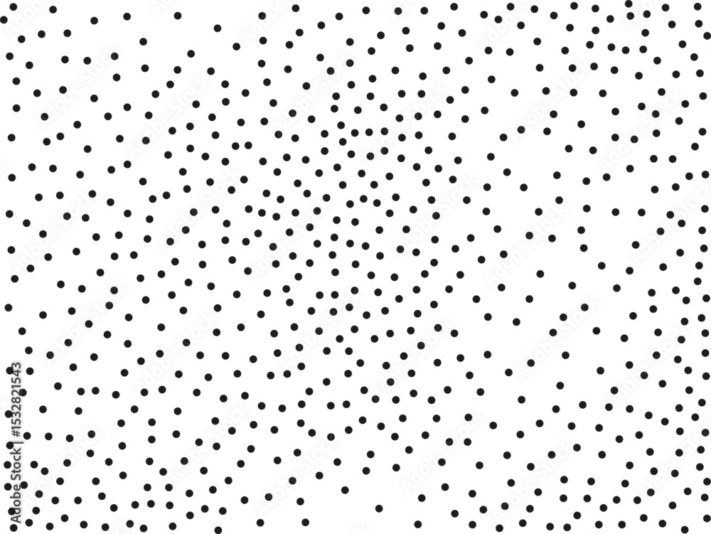 Random polka dots on white background. Elegant black circles. Vector isolated. Black dots. Fashion design. Vector business template. Decoration element. Dotted pattern.
