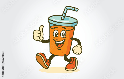Drink or Juice Mascot Cartoon Character logo Template