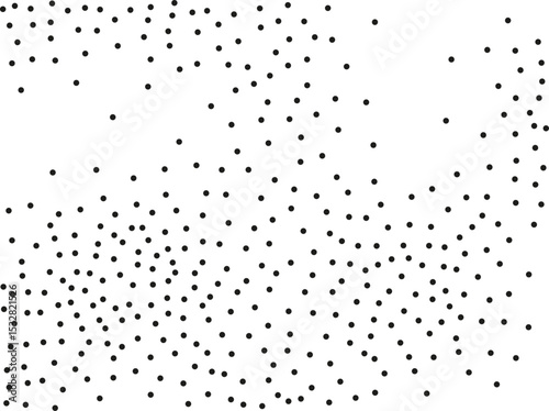 Random polka dots on white background. Elegant black circles. Vector isolated. Black dots. Fashion design. Vector business template. Decoration element. Dotted pattern.