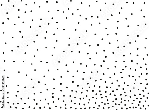 Random polka dots on white background. Elegant black circles. Vector isolated. Black dots. Fashion design. Vector business template. Decoration element. Dotted pattern.