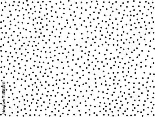 Random polka dots on white background. Elegant black circles. Vector isolated. Black dots. Fashion design. Vector business template. Decoration element. Dotted pattern.