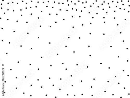 Random polka dots on white background. Elegant black circles. Vector isolated. Black dots. Fashion design. Vector business template. Decoration element. Dotted pattern.
