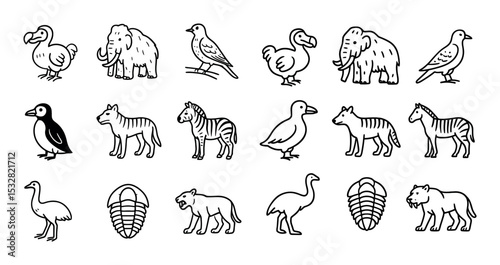 Extinct Animal Icons