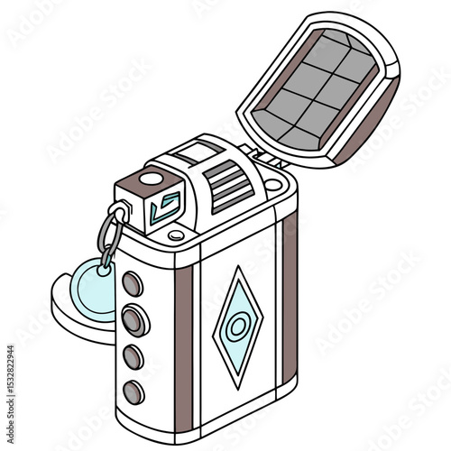 illustration of a mobile phone with flash drive