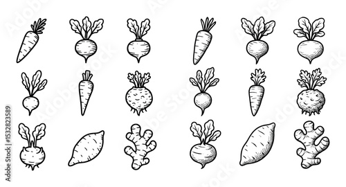 Root Vegetable Icons
