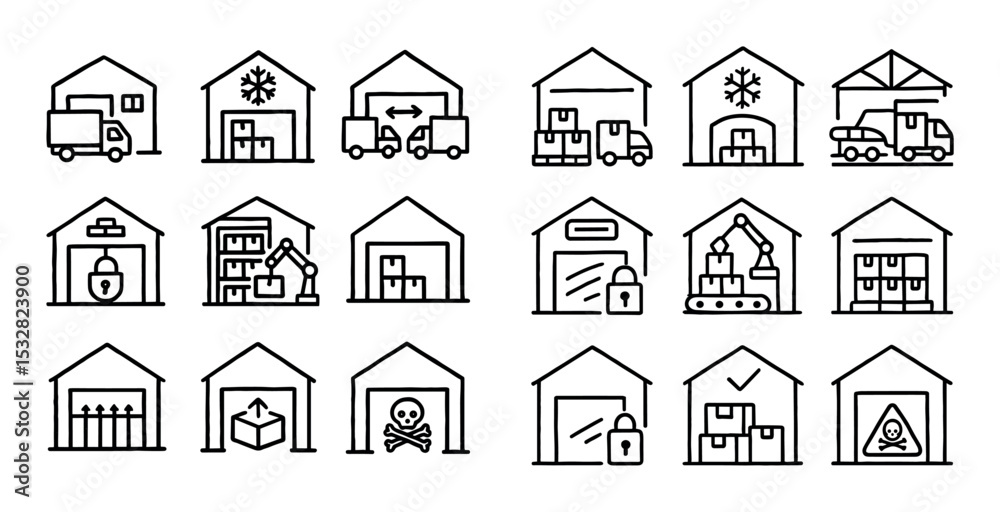 Fototapeta premium Warehouse Icons Grid