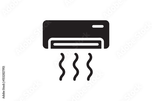 Air Conditioner Mode silhouette vector with white background