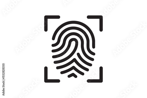 Biometric Sensor Sign silhouette vector with white background
