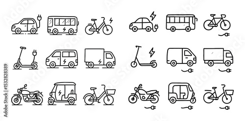 Electric Vehicle Icons