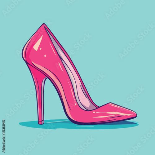 Vivid Pink HighHeeled Pump Stylish and Modern Design