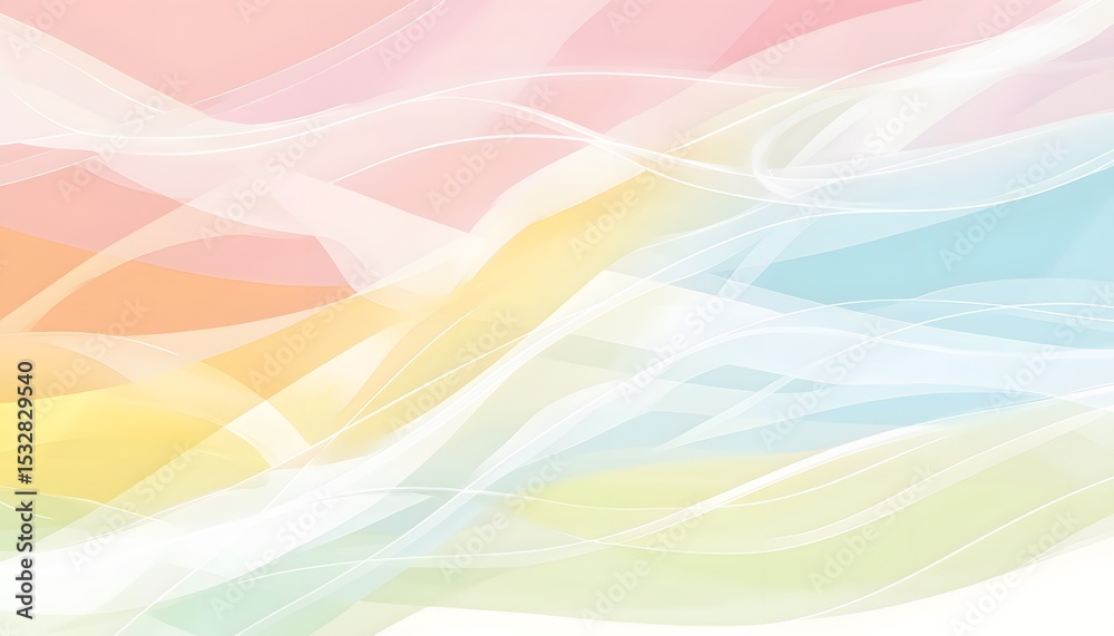 Obraz premium Abstract design with flowing pastel lines.