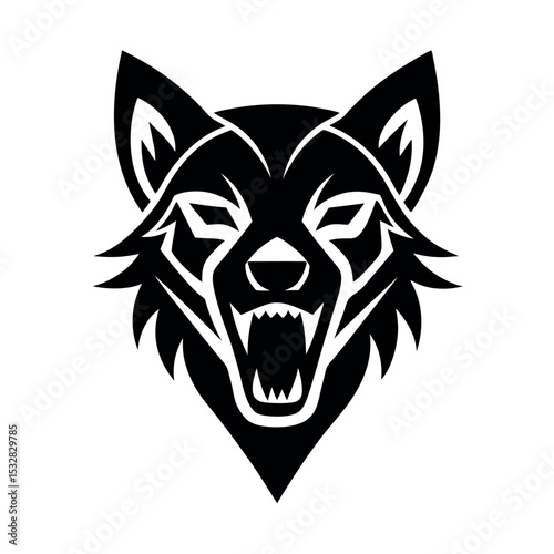 Wolf logo vector illustration .