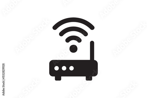 Hotspot Connection silhouette vector with white background