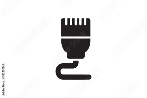 LAN Cable Sign silhouette vector with white background