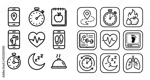 Fitness App Icons Grid