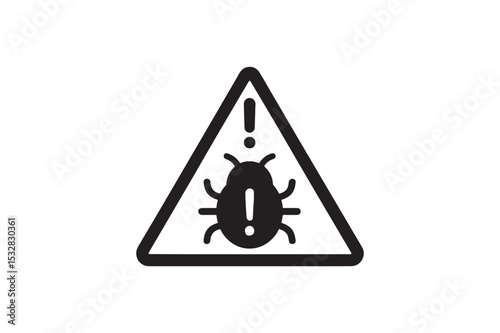 Malware Alert silhouette vector with white background