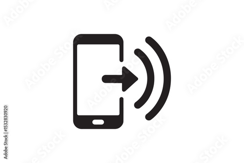 NFC Transfer Icon silhouette vector with white background