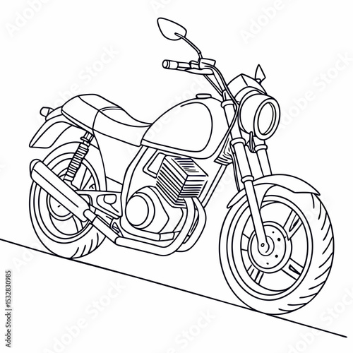 One continuous line drawing of modern Asian underbone motorbike