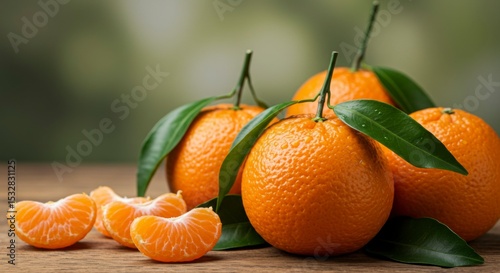 Fresh oranges and segments