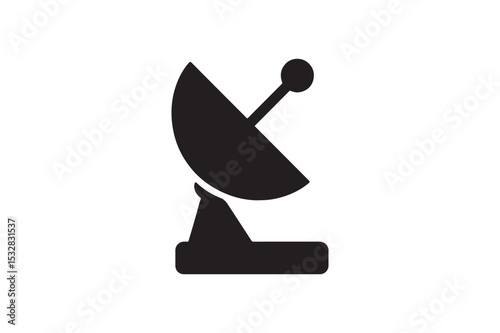 Satellite Dish Icon silhouette vector with white background