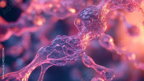 Schwann Cells Wrapping Around Peripheral Nerves in Close-Up View