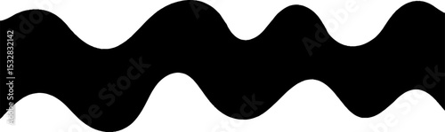 Abstract wave silhouette with high contrast border for bold design concepts