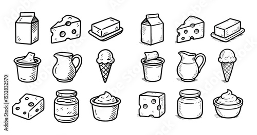 Dairy Icons Grid