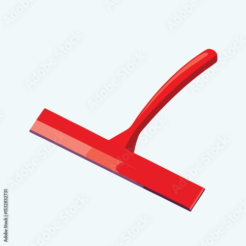 Red rubber window squeegee for cleaning vector illustration on a light background