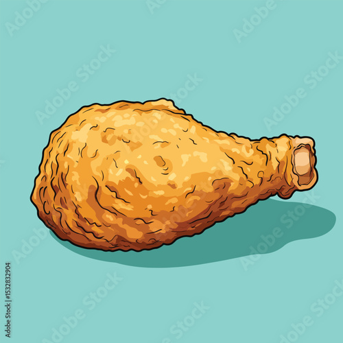 Crispy Fried Chicken Drumstick Illustration