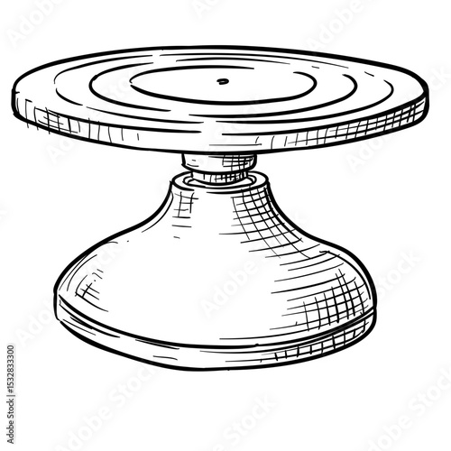 Clay pottery wheel handdrawn illustration⁠
