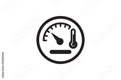 Thermostat Control silhouette vector with white background
