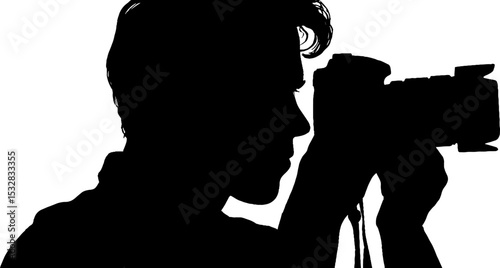 Capturing moments: photographer and camera silhouette in artistic focus