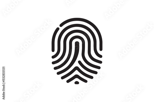 Touch ID Fingerprint silhouette vector with white background