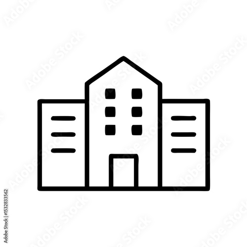 Three stars. Simple vector icon of hotel. Monochrome.	