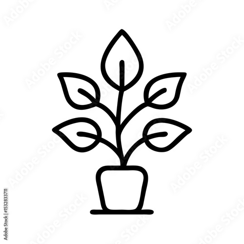 Tea leaves. Iconic vector. Monochrome.	