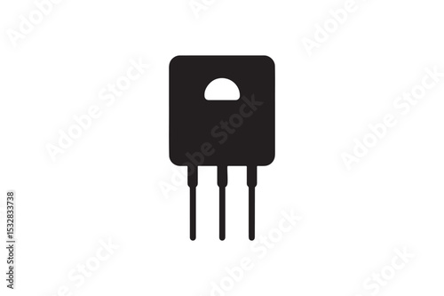 Transistor Chip silhouette vector with white background