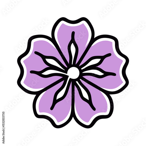 Simple illustration of flower. Icon. Lovely. Summer. Plants. 