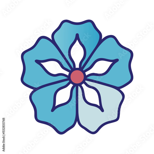 Simple illustration of flower. Icon. Lovely. Summer. Plants. 